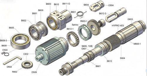 GILL600 Power Tubing Tong B503 B601 B602 Bearing & Drive System Spare Parts GILL600 Power Tubing Tong B503 B601 B602 Bearing & Drive System Spare Parts
