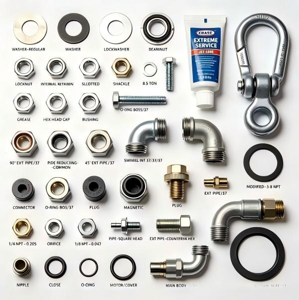 509XX Lock Washer, 565XX Hydraulic Fitting & 51300 Series O-Ring Drilling Rig Hardware Component 509XX Lock Washer, 565XX Hydraulic Fitting & 51300 Series O-Ring Drilling Rig Hardware Component