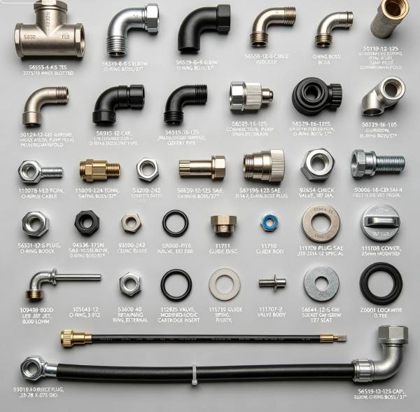30124191-500 Pump Pressure Hose Assembly & SAE J514 37° Flare/O-Ring Boss Hydraulic Fitting Componen