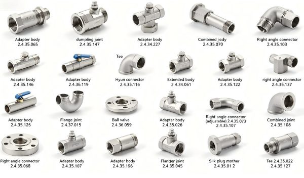 adapter body 2.4.35.065 & right angle connector 2.4.35.103: